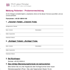 Begleitschein bei Patientenverwechslung
