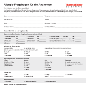 Allergie-Fragenbogen für die Anamnese