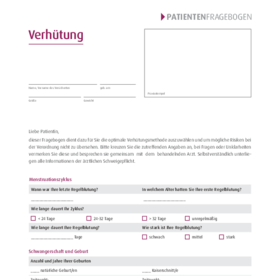 Verhütung Patientenfragebogen