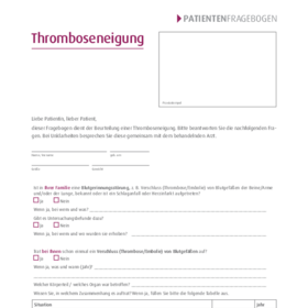 Thrombophilie Patientenfragenbogen