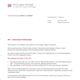 ePA - Informationen und Rückmeldungsbogen zur elektronischen Patientenakte
